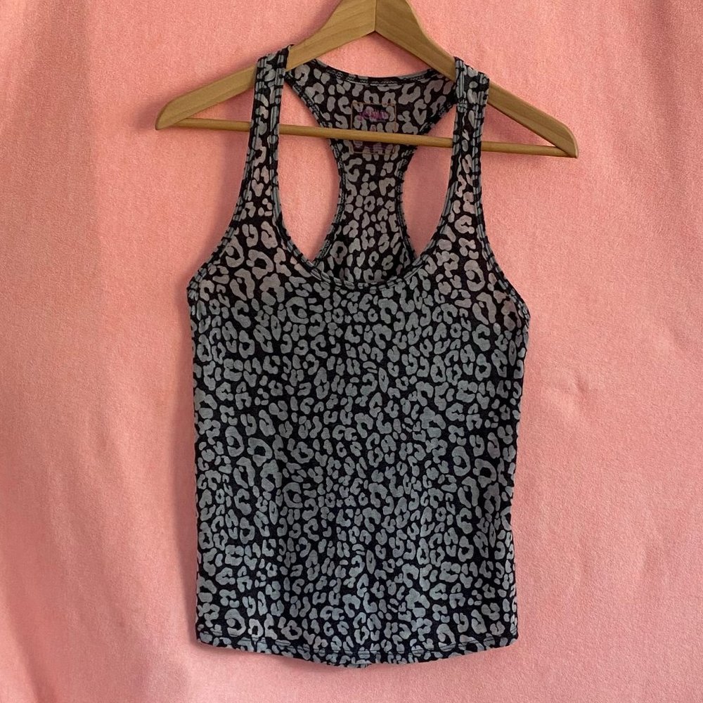 Jennifer Moore Black & Gray Cheetah Racerback Tank